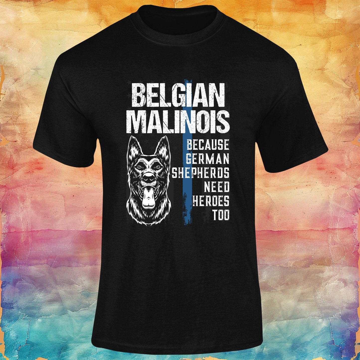 K9 Thin Blue Line Belgian Malinois Unisex Softstyle Tee