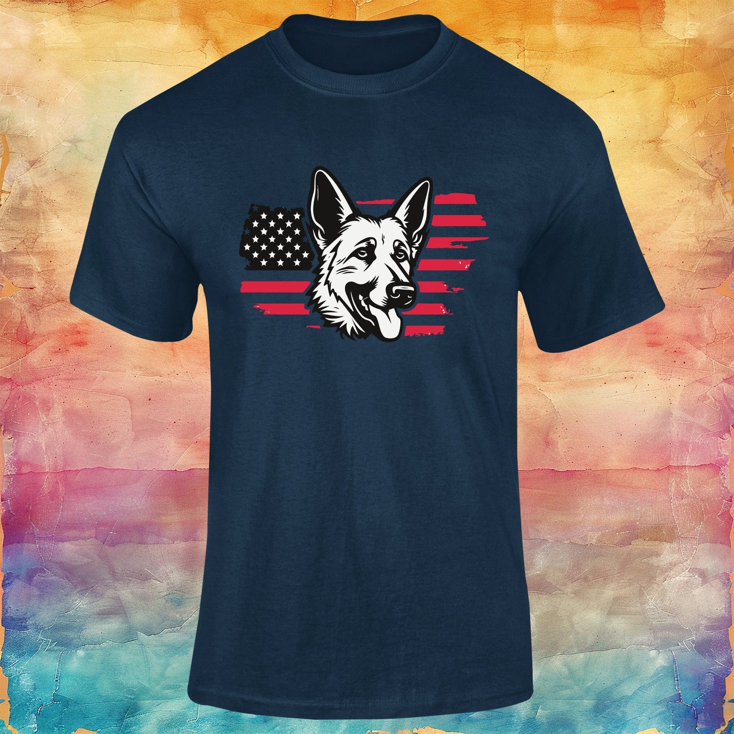 Patriotic German Shepherd Unisex Softstyle Tee