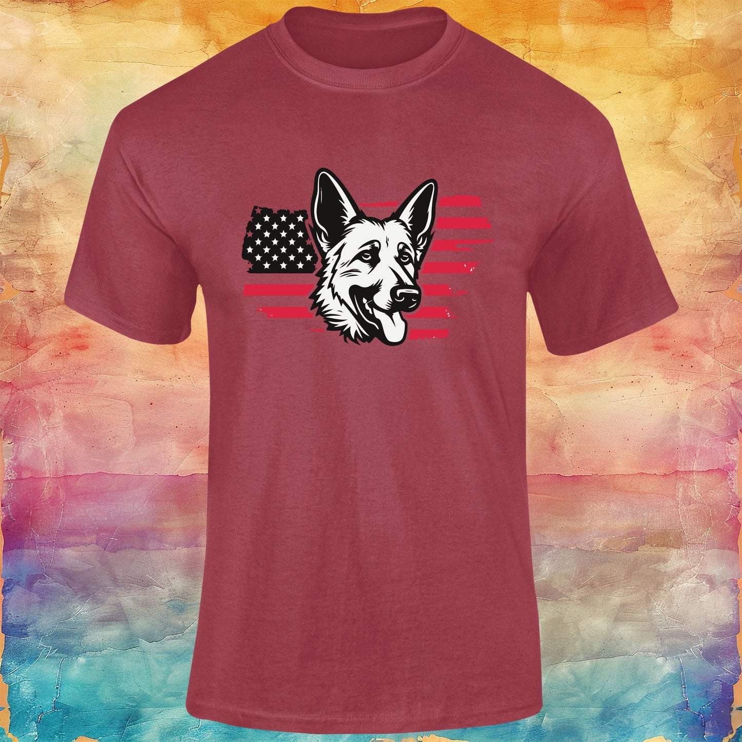 Patriotic German Shepherd Unisex Softstyle Tee