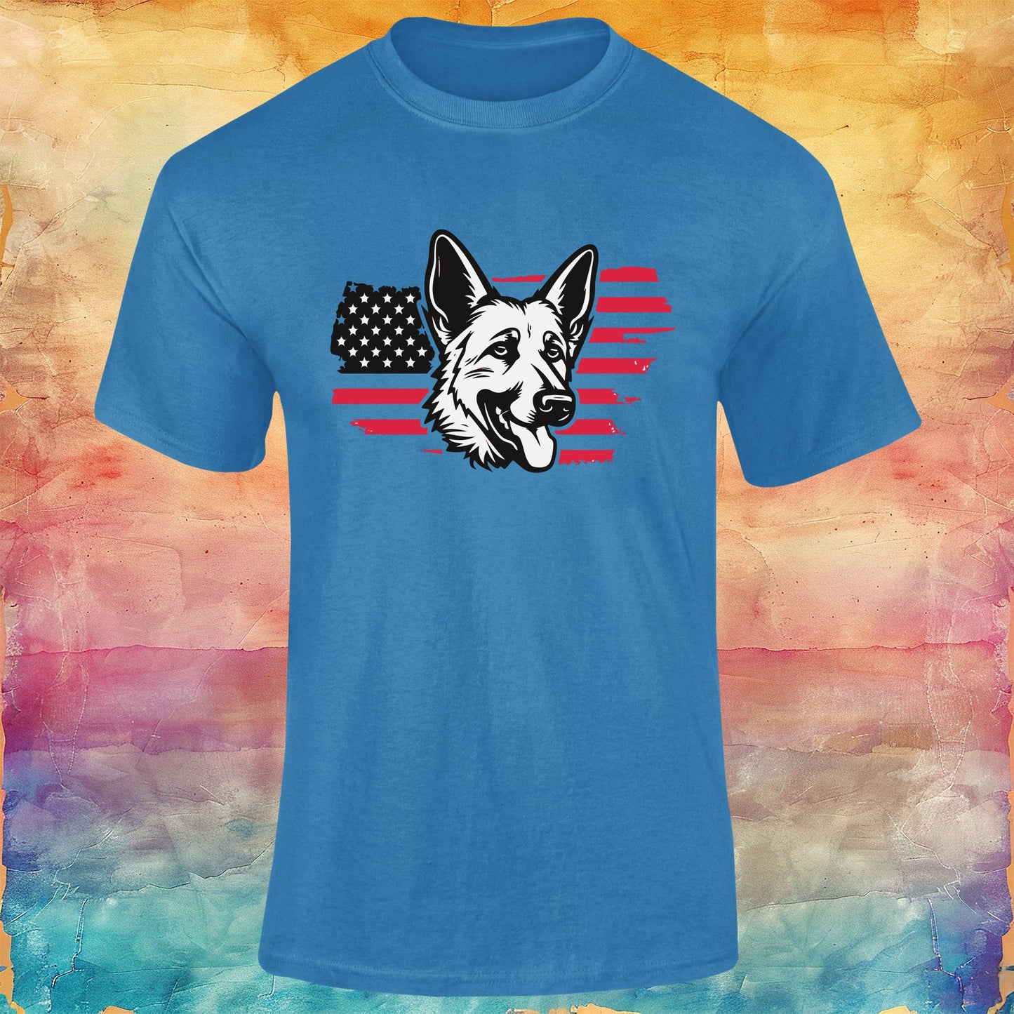 Patriotic German Shepherd Unisex Softstyle Tee