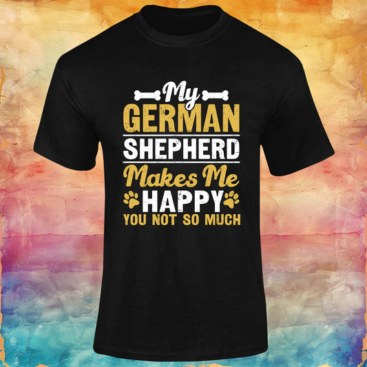 My German Shepherd Makes Me Happy Unisex Softstyle Tee