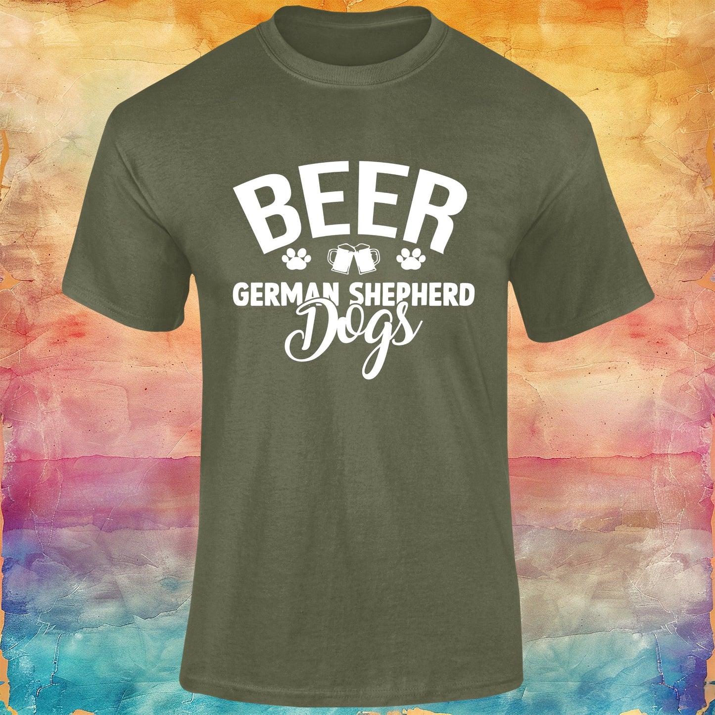 Beer and German Shepherd Dogs Unisex Softstyle Tee
