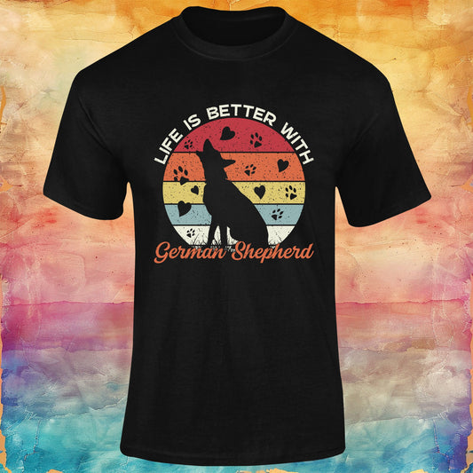 Life is Better With German Shepherd Unisex Softstyle Tee
