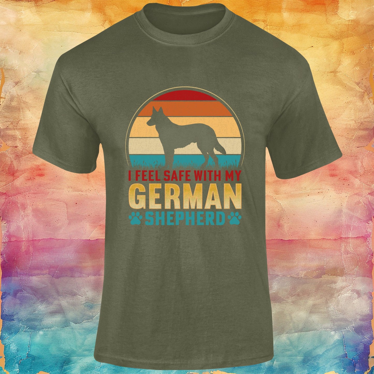 I Feel Safe With My German Shepherd Unisex Softstyle Tee