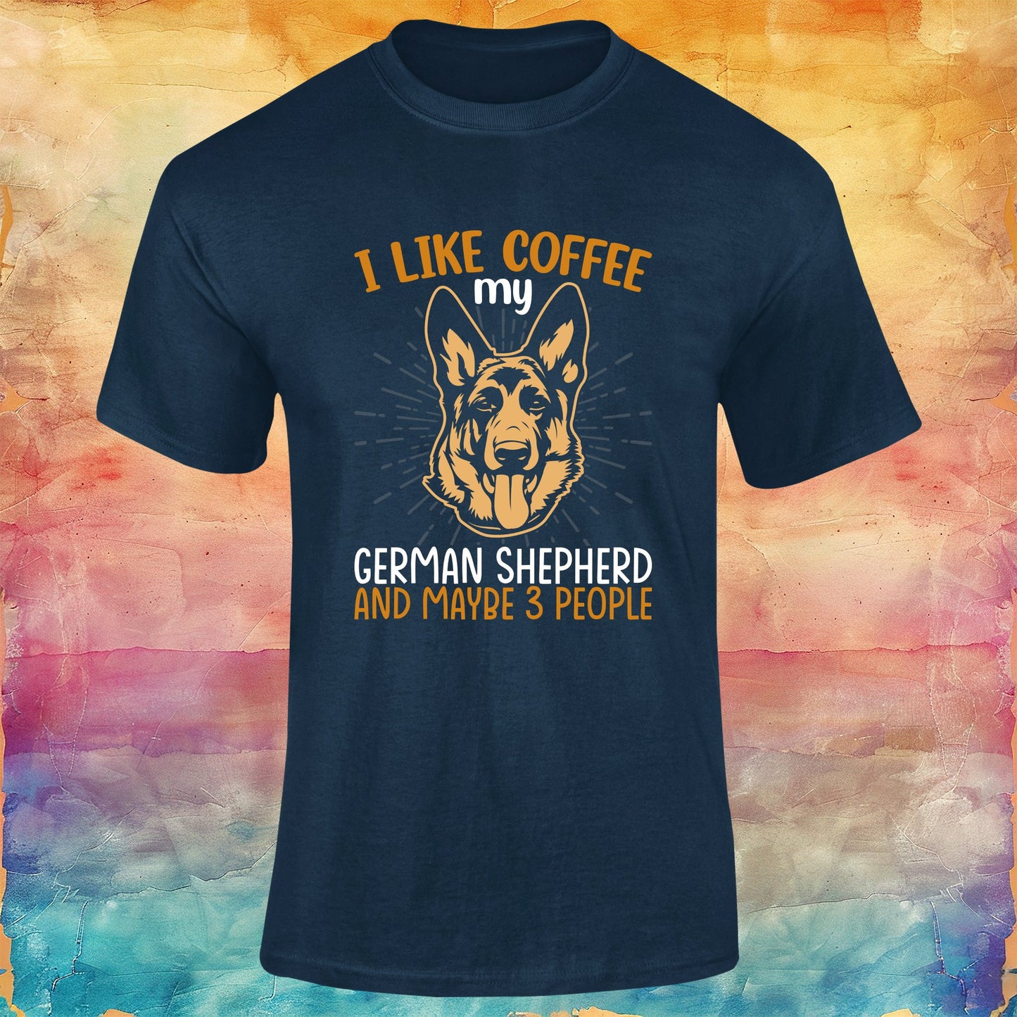 I Like Coffee My German Shepherd and Maybe Three People Unisex Softstyle Tee