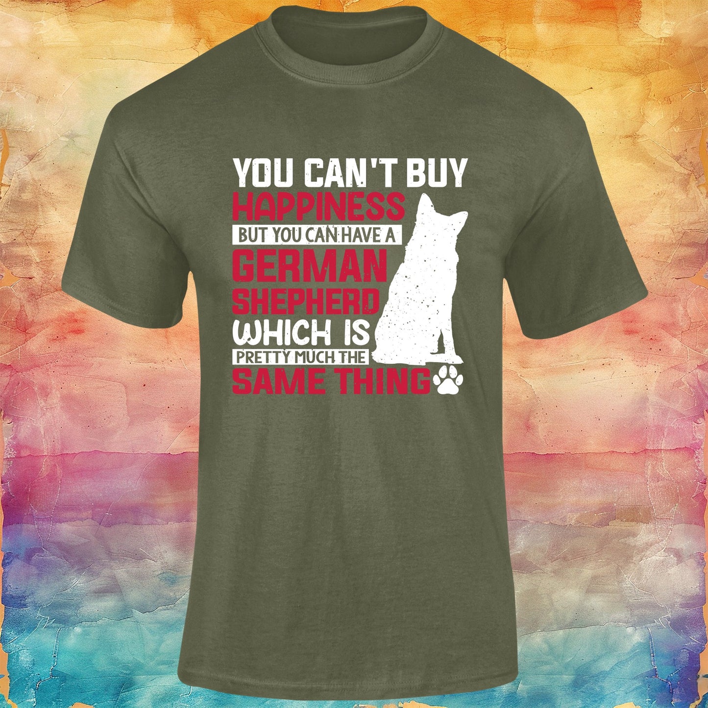 You Can't Buy Happiness White/Red Unisex Softstyle Tee