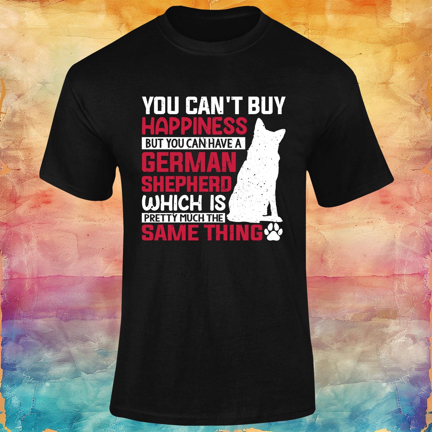 You Can't Buy Happiness White/Red Unisex Softstyle Tee