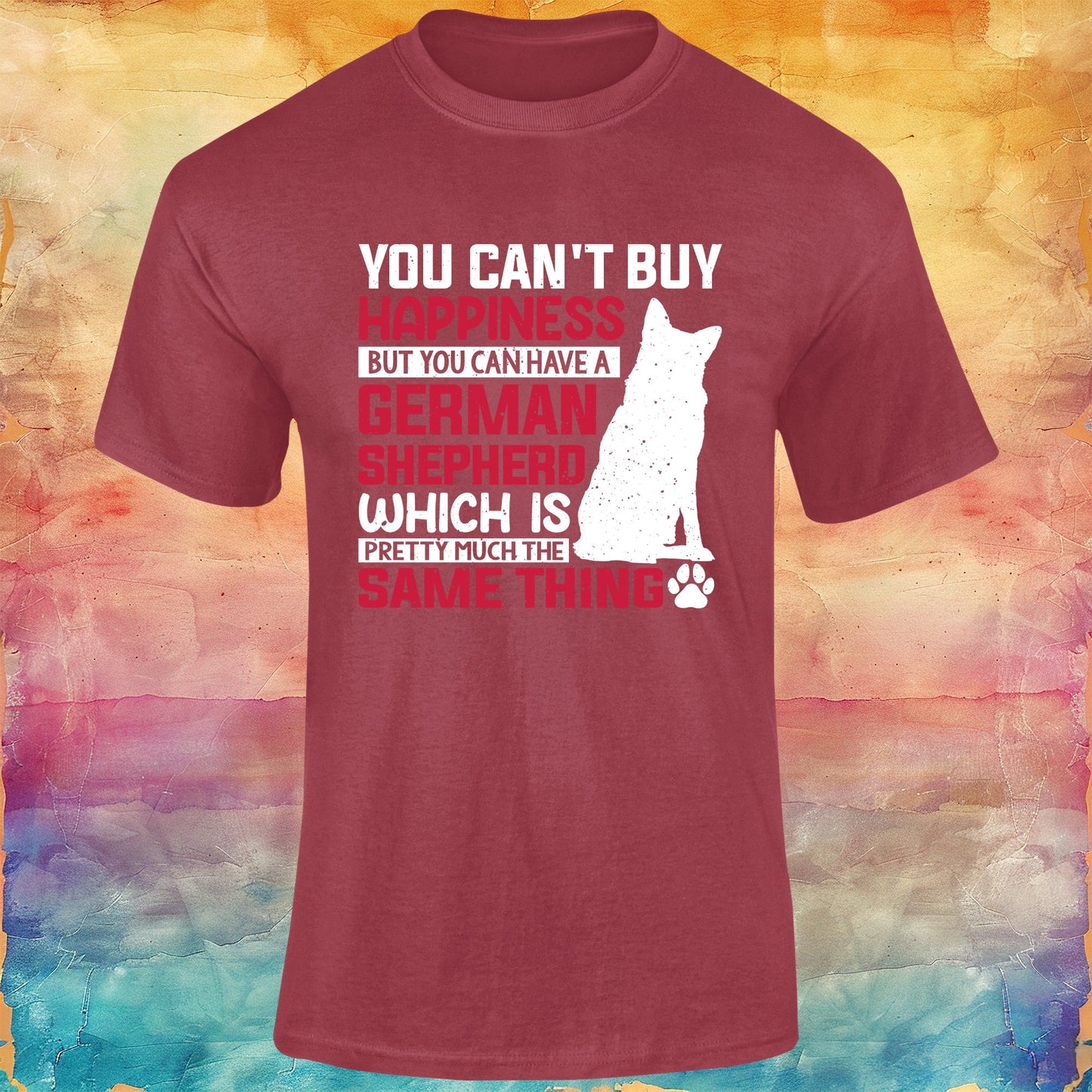 You Can't Buy Happiness White/Red Unisex Softstyle Tee