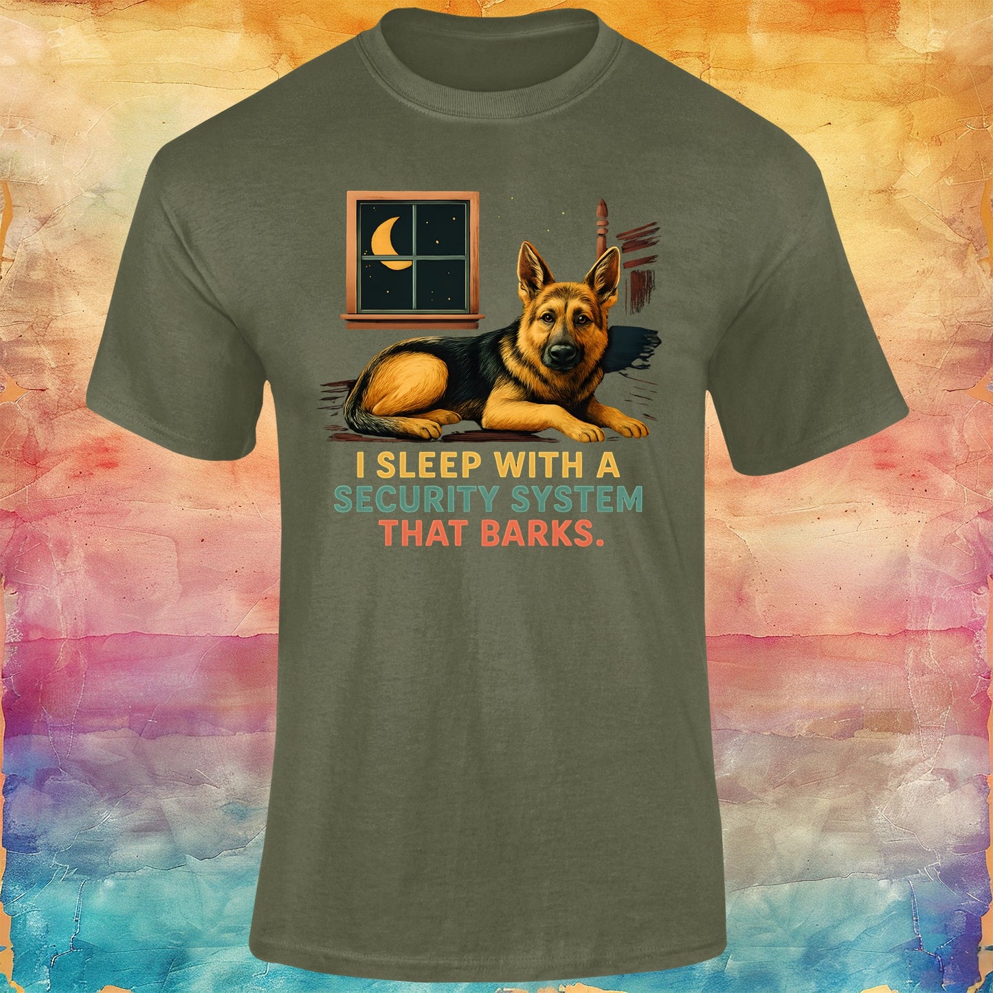 I Sleep With a Security System That Barks Unisex Softstyle Tee