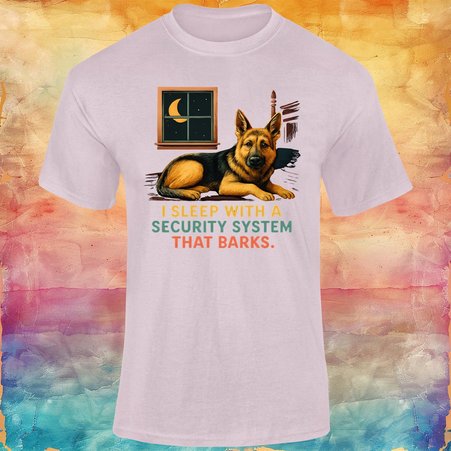 I Sleep With a Security System That Barks Unisex Softstyle Tee