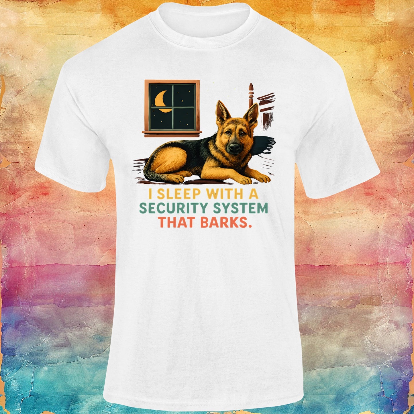 I Sleep With a Security System That Barks Unisex Softstyle Tee