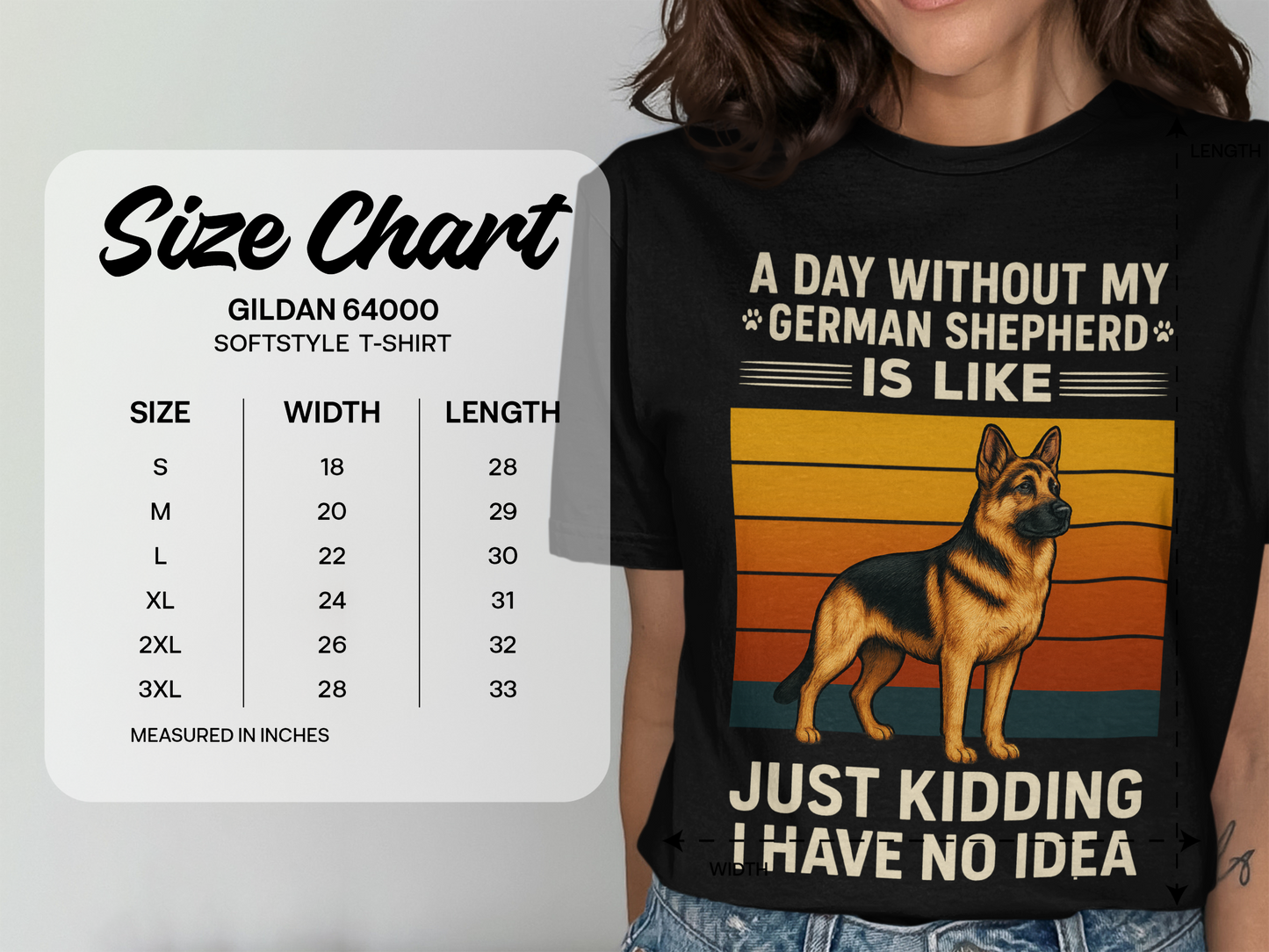 A Day Without My German Shepherd Unisex Softstyle Tee