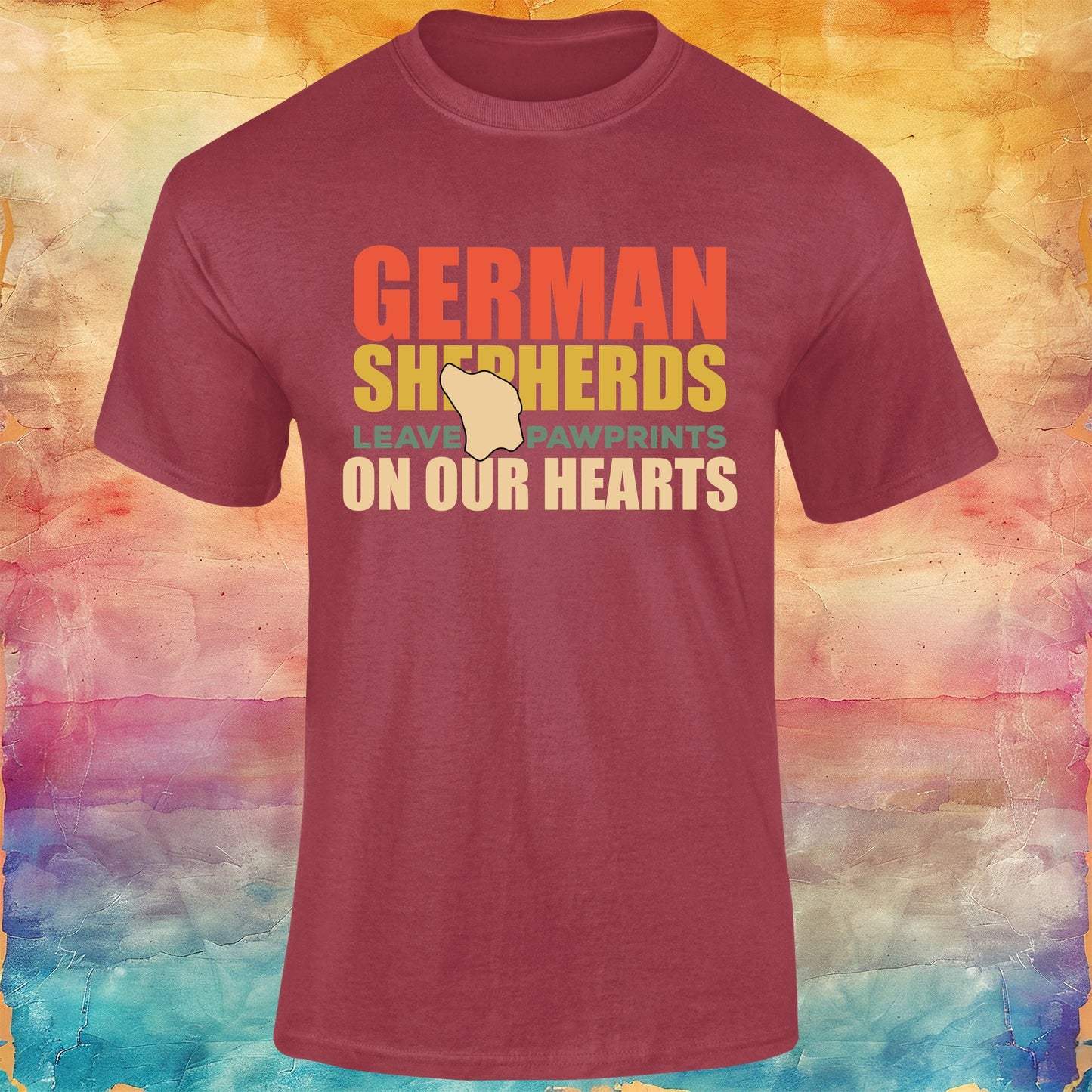 German Shepherds Leave Pawprints on Our Hearts Unisex Softstyle Tee