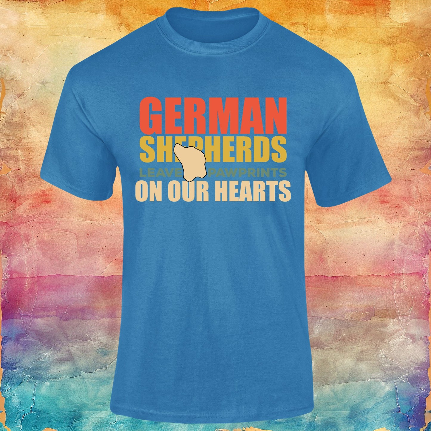 German Shepherds Leave Pawprints on Our Hearts Unisex Softstyle Tee