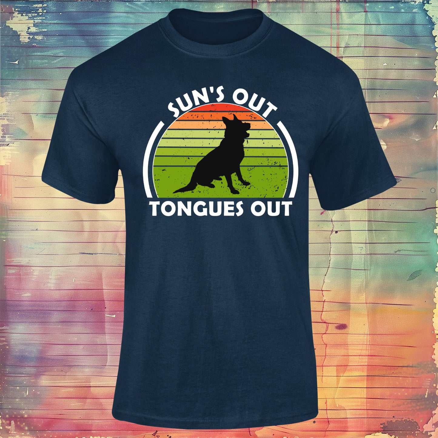 German Shepherd Suns Out, Tongues Out Unisex Softstyle Tee