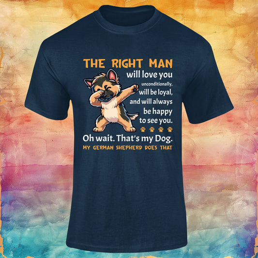 The Right Man Will Love you Unconditionally Unisex Softstyle Tee