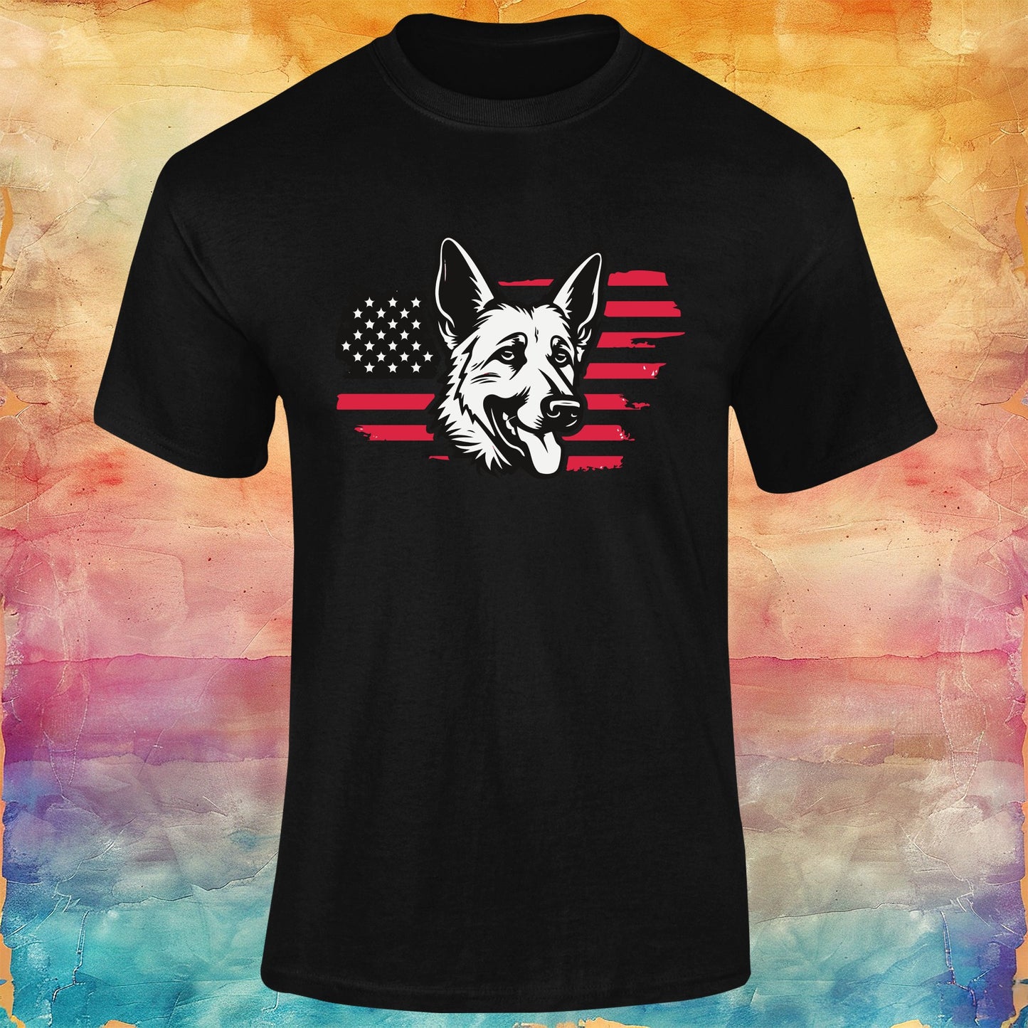 Patriotic German Shepherd Unisex Softstyle Tee