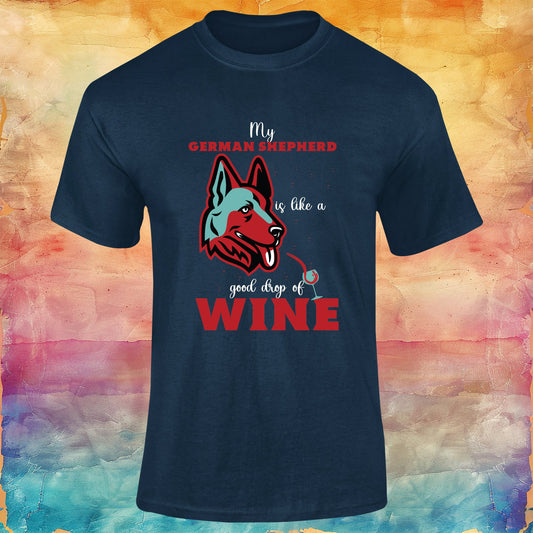 My German Shepherd is Like a Good Drop of Wine Unisex Softstyle Tee