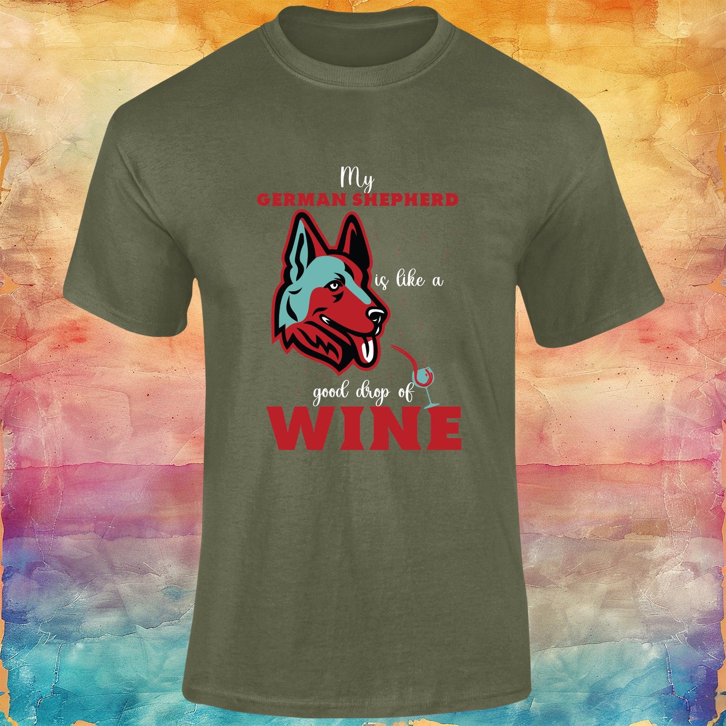 My German Shepherd is Like a Good Drop of Wine Unisex Softstyle Tee