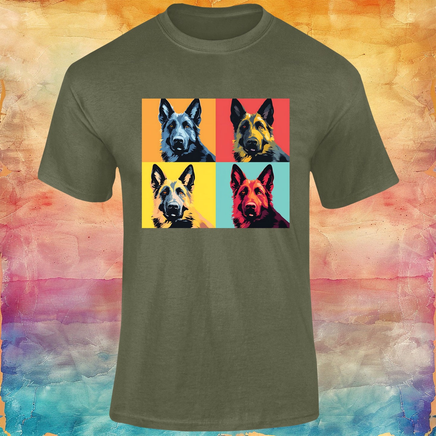 German Shepherd Art Unisex Softstyle Tee