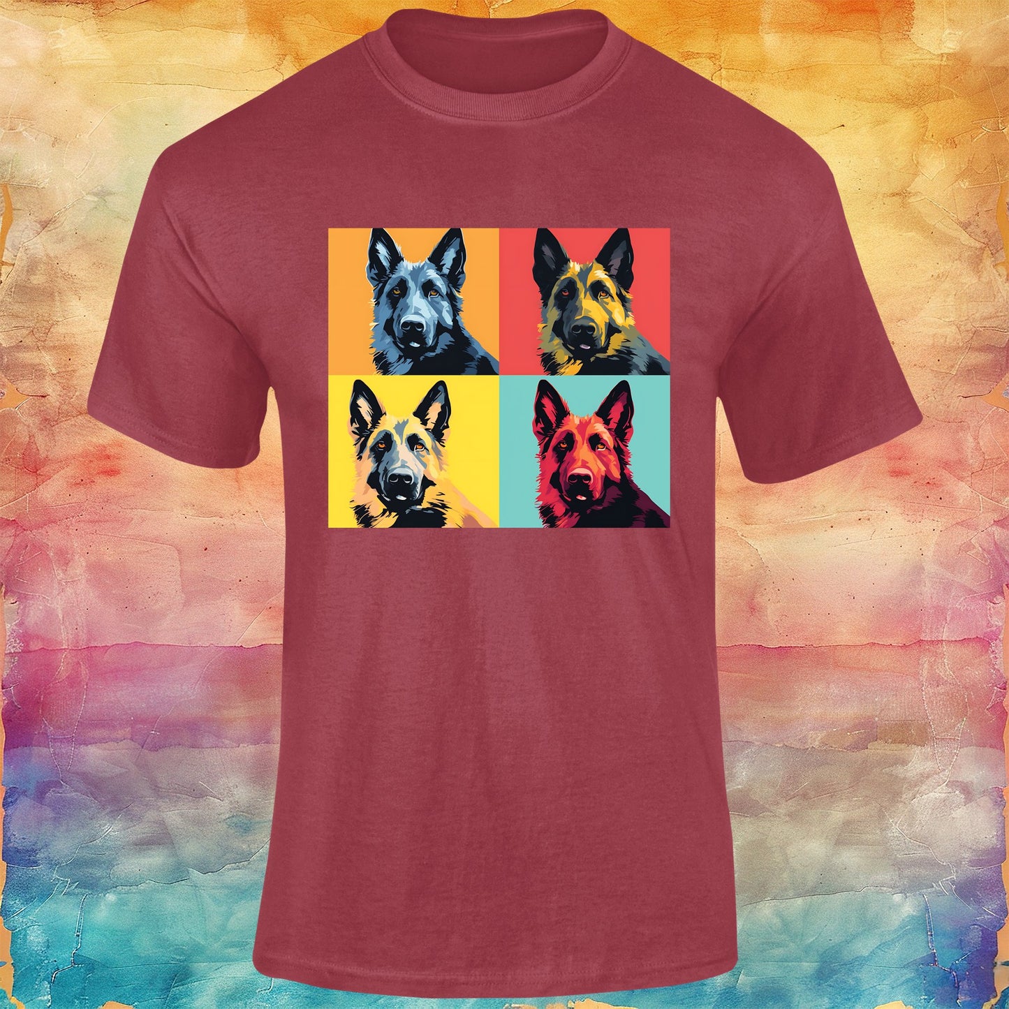 German Shepherd Art Unisex Softstyle Tee