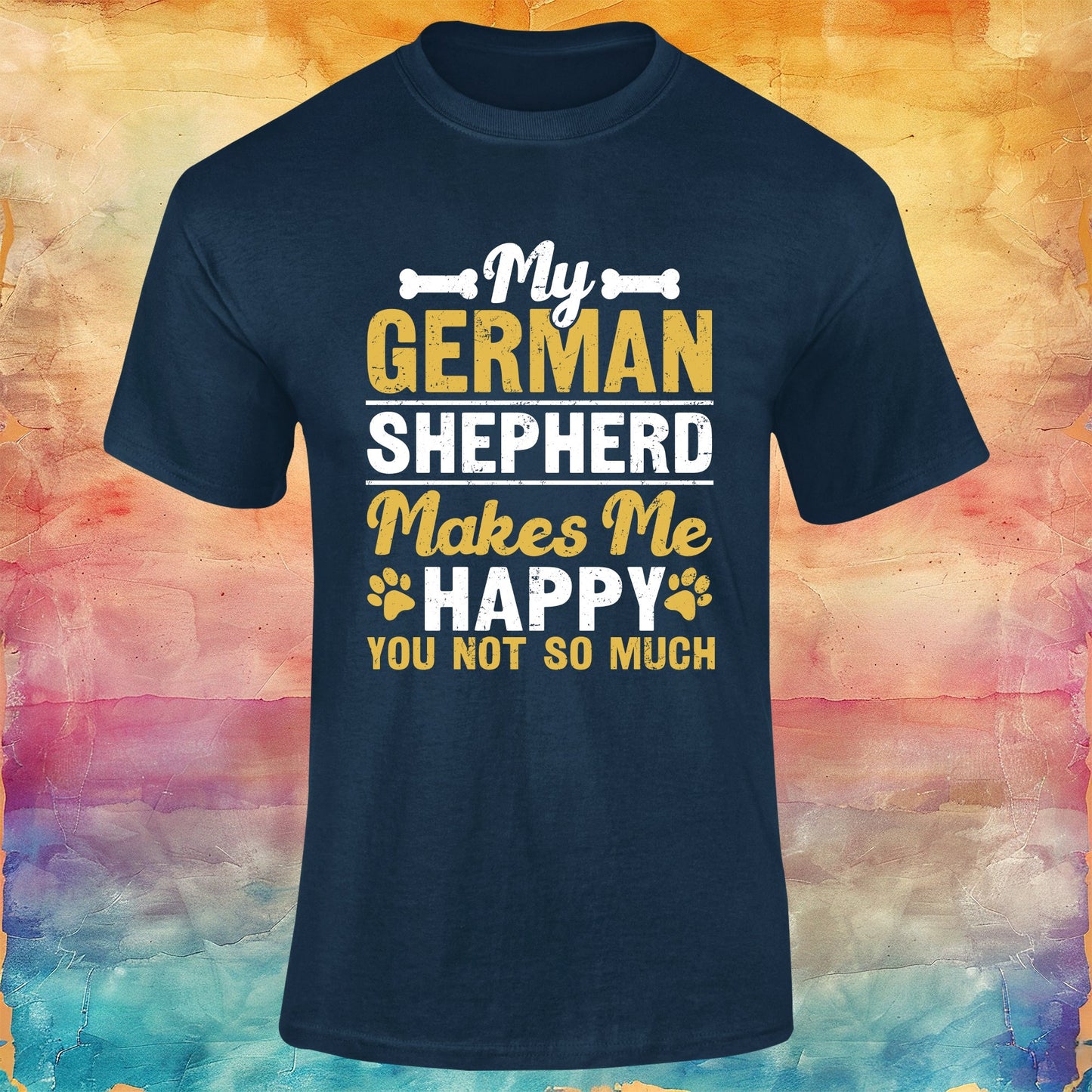My German Shepherd Makes Me Happy Unisex Softstyle Tee