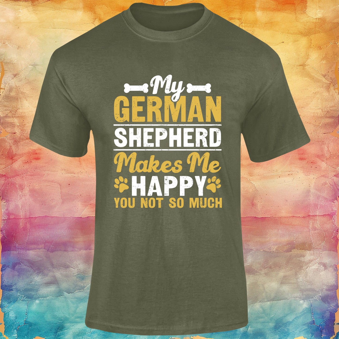 My German Shepherd Makes Me Happy Unisex Softstyle Tee