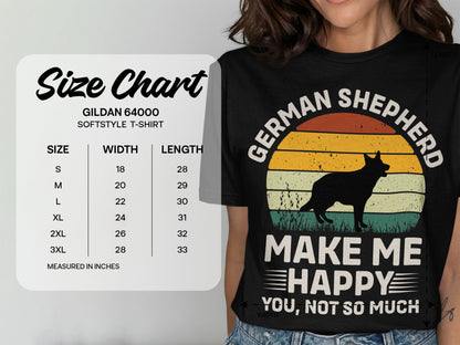 German Shepherd Makes Me Happy, You Not So Much Unisex Softstyle Tee