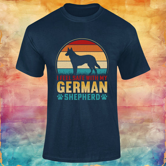 I Feel Safe With My German Shepherd Unisex Softstyle Tee