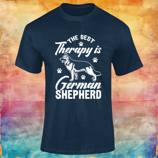 The Best Therapy is German Shepherd Unisex Softstyle Tee