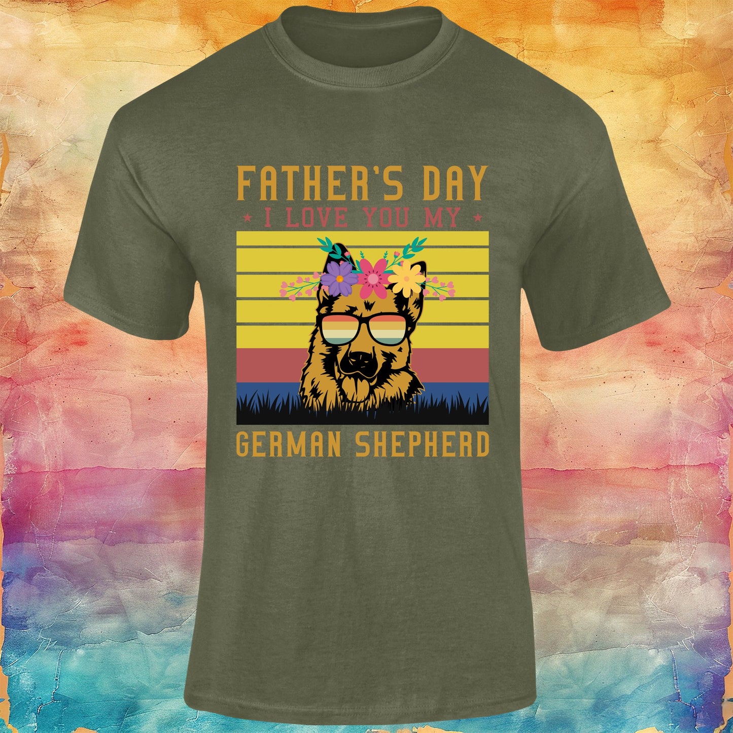 Fathers Day I Love My German Shepherd Unisex Softstyle Tee