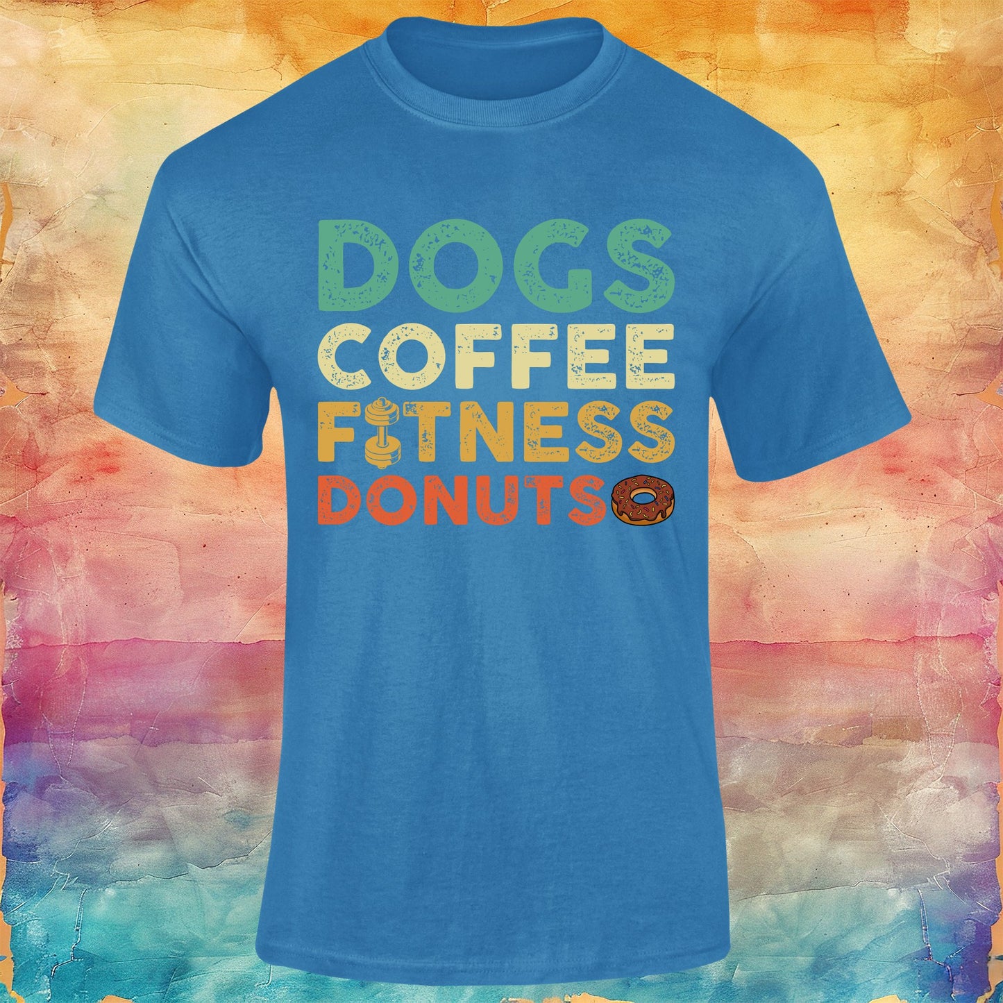 Dogs, Coffee, Fitness, Donuts Unisex Softstyle Tee