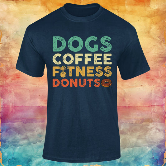 Dogs, Coffee, Fitness, Donuts Unisex Softstyle Tee