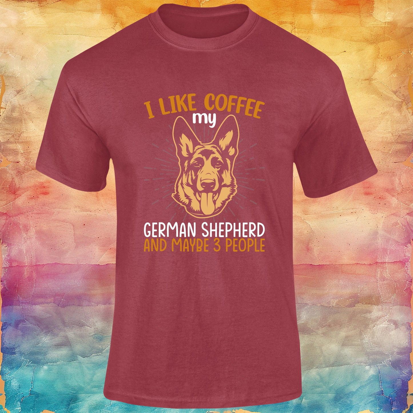 I Like Coffee My German Shepherd and Maybe Three People Unisex Softstyle Tee