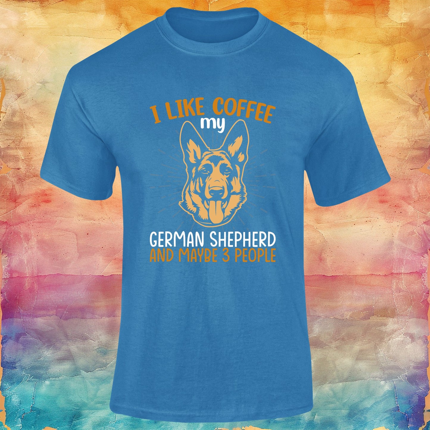 I Like Coffee My German Shepherd and Maybe Three People Unisex Softstyle Tee