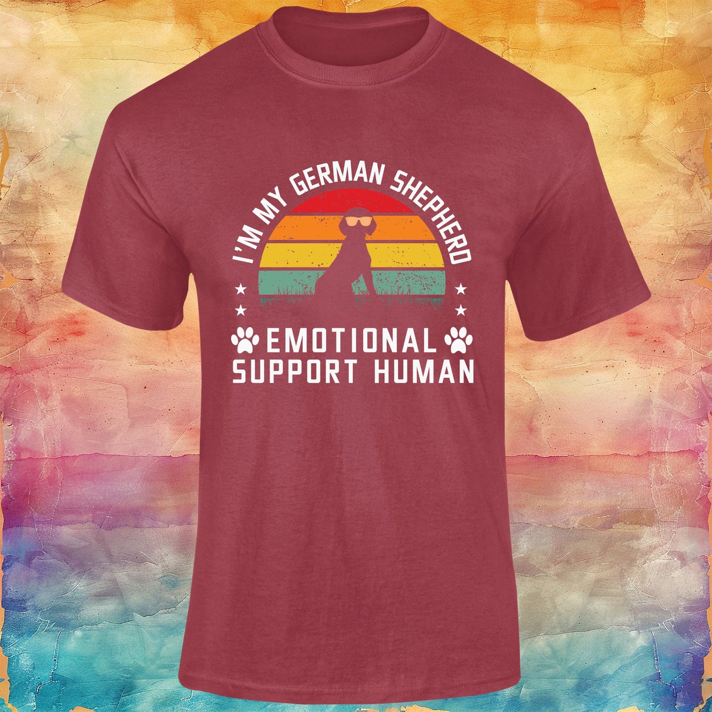 German Shepherd Emotional Support Human Unisex Softstyle Tee