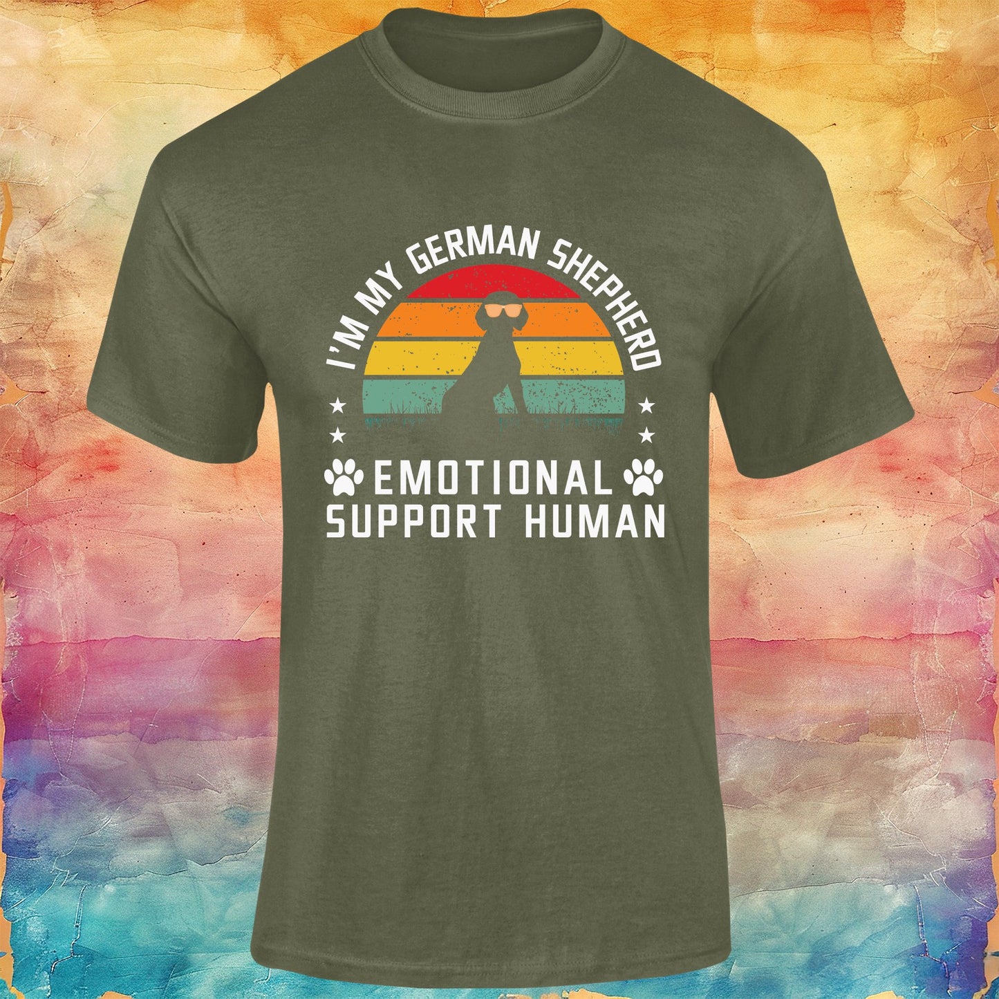 German Shepherd Emotional Support Human Unisex Softstyle Tee