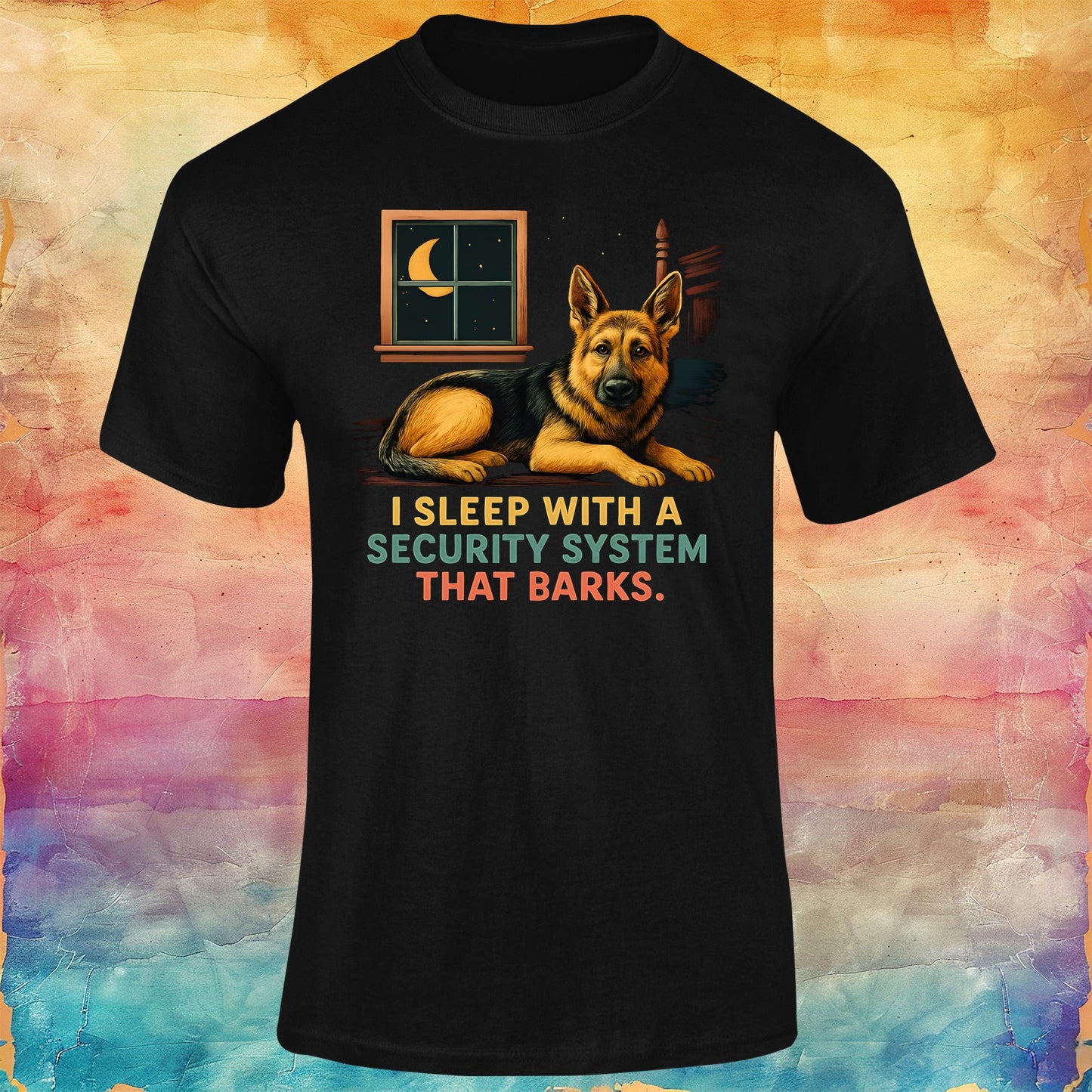 I Sleep With a Security System That Barks Unisex Softstyle Tee
