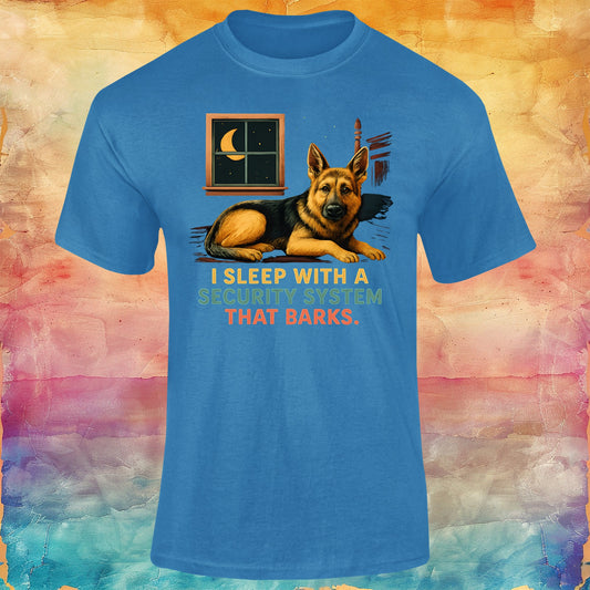 I Sleep With a Security System That Barks Unisex Softstyle Tee