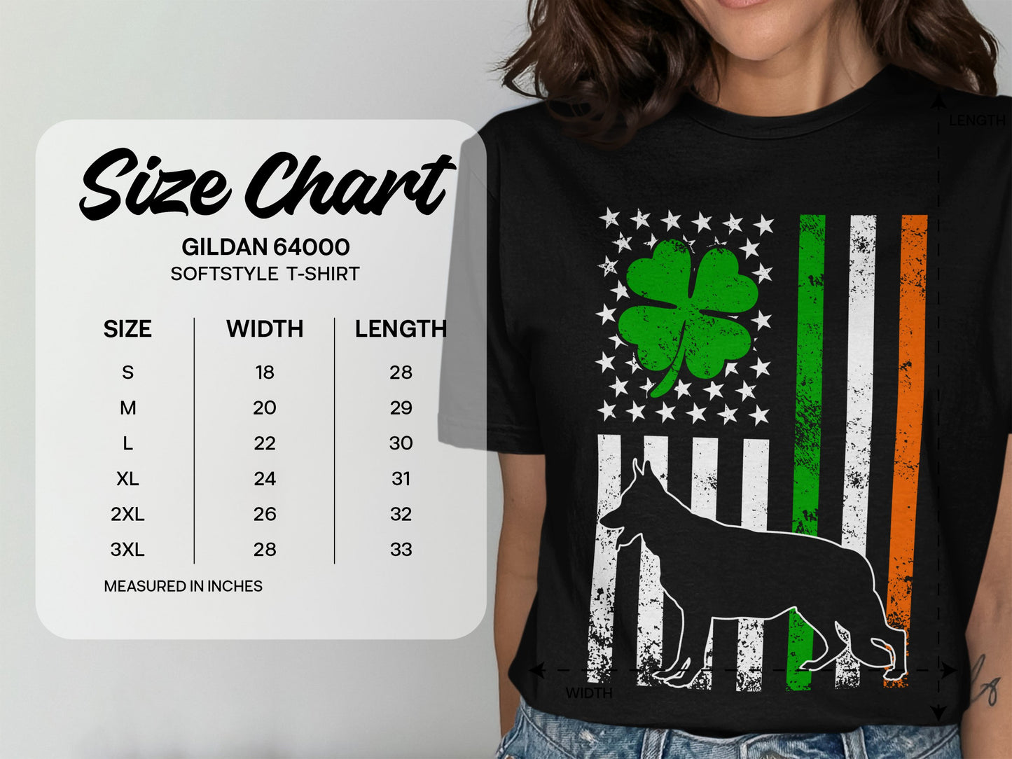 German Shepherd St Patricks Day Unisex Softstyle Tee