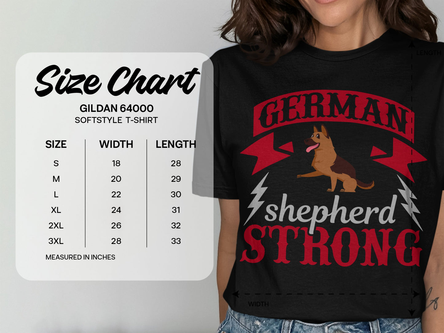 German Shepherd Strong Unisex Softstyle Tee