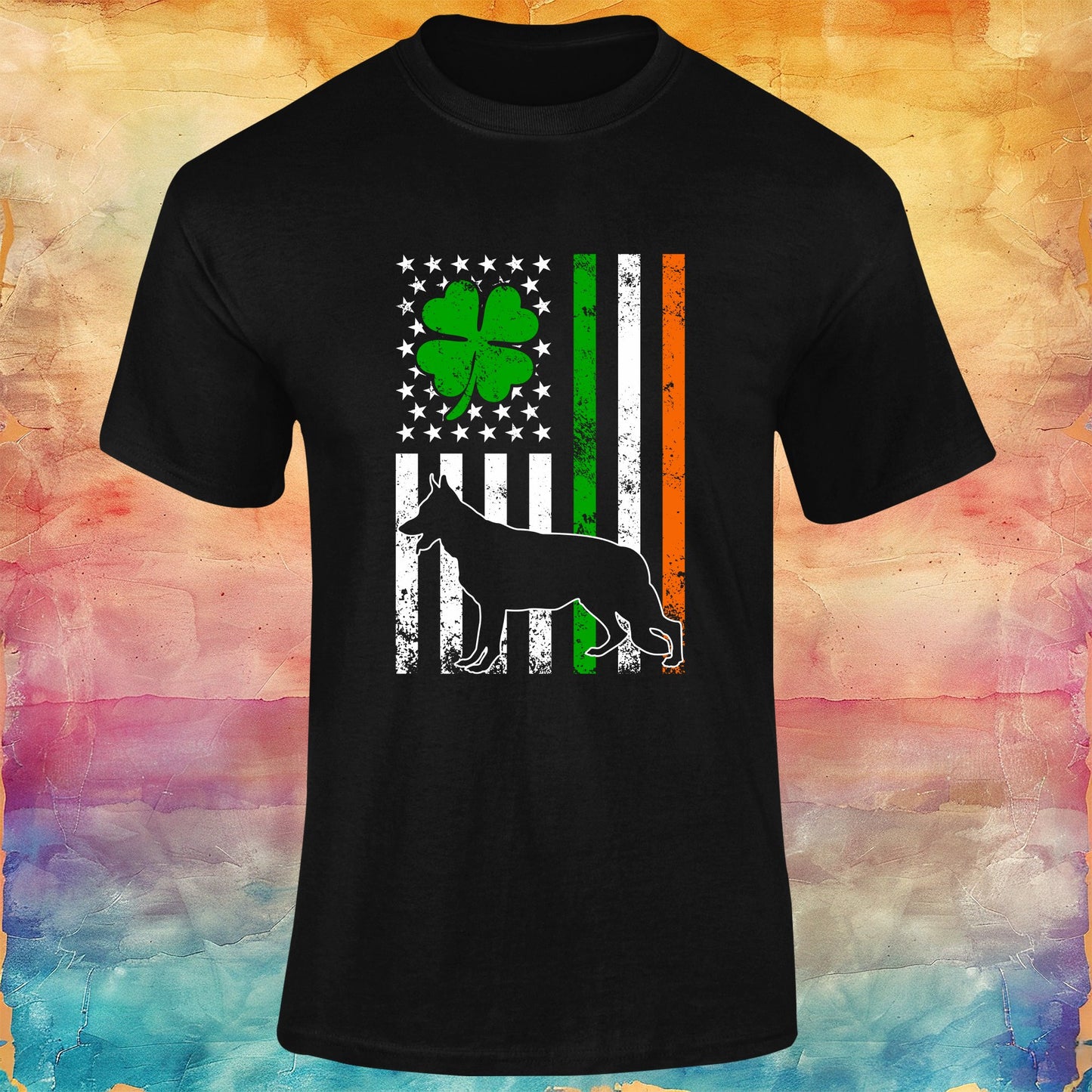 German Shepherd St Patricks Day Unisex Softstyle Tee