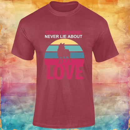 German Shepherds Never Lie About Love Unisex Softstyle Tee