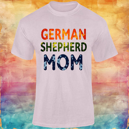 Floral German Shepherd Mom Unisex Softstyle Tee