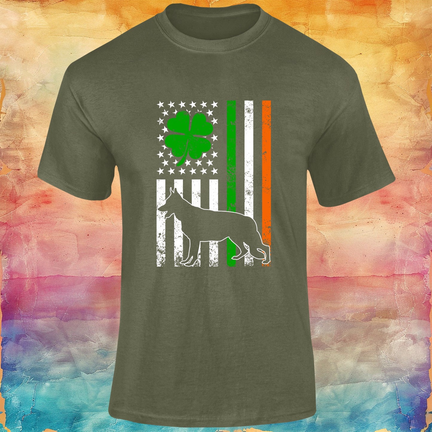 German Shepherd St Patricks Day Unisex Softstyle Tee