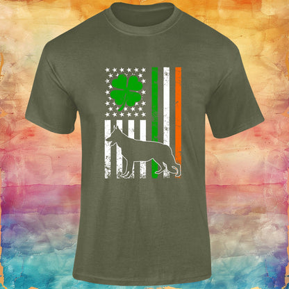 German Shepherd St Patricks Day Unisex Softstyle Tee