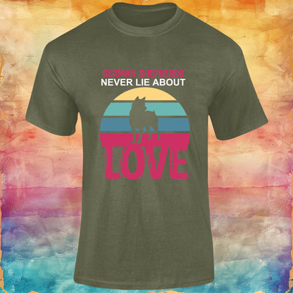 German Shepherds Never Lie About Love Unisex Softstyle Tee