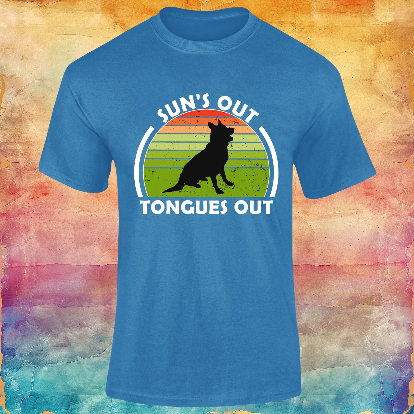 German Shepherd Suns Out, Tongues Out Unisex Softstyle Tee