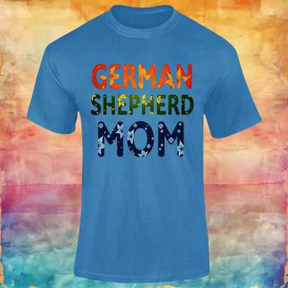 Floral German Shepherd Mom Unisex Softstyle Tee
