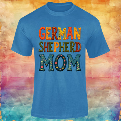 Vibrant German Shepherd Mom Unisex Softstyle Tee